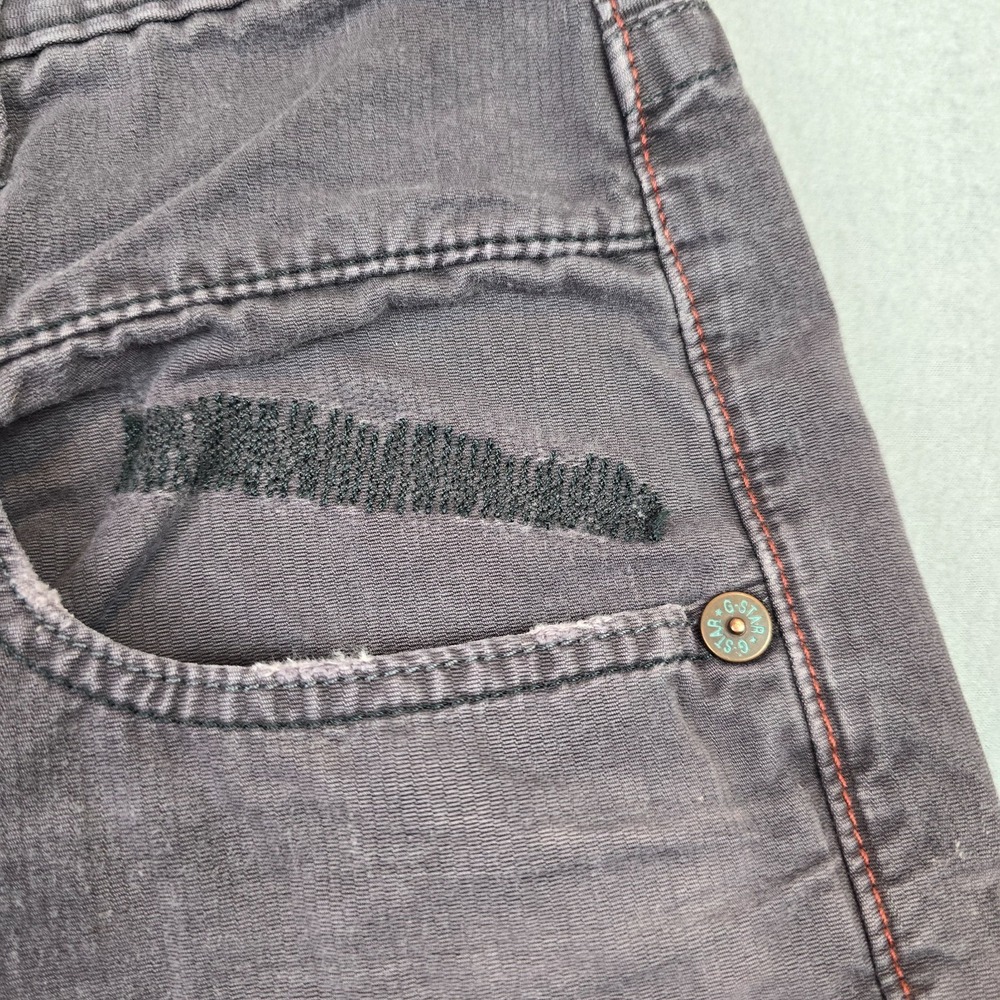 G-Star Raw Denim Jeans Men's 30x32 Gray Distressed Button Fly Straight Leg Pants - Picture 9 of 13